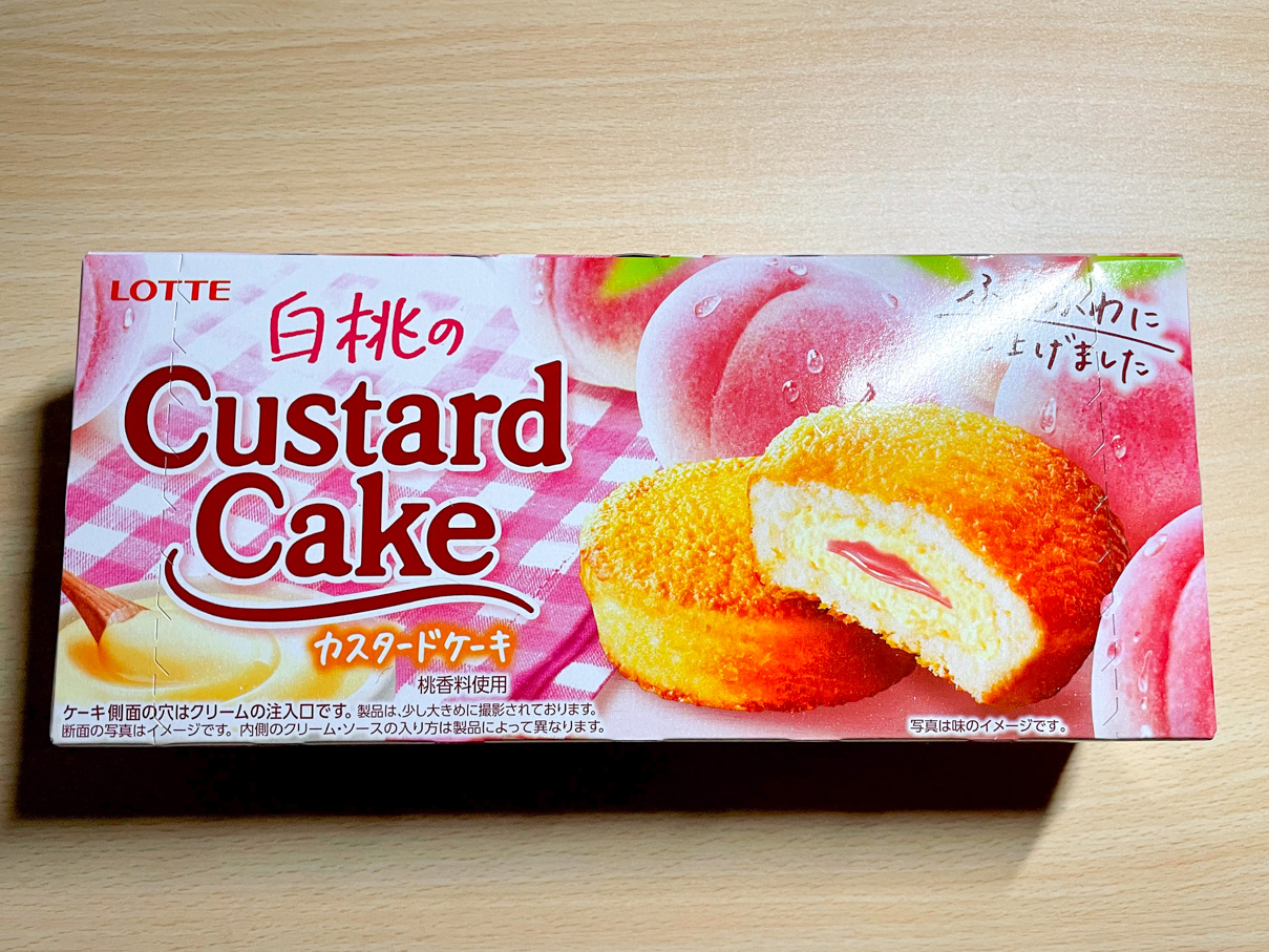 白桃のカスタードケーキ